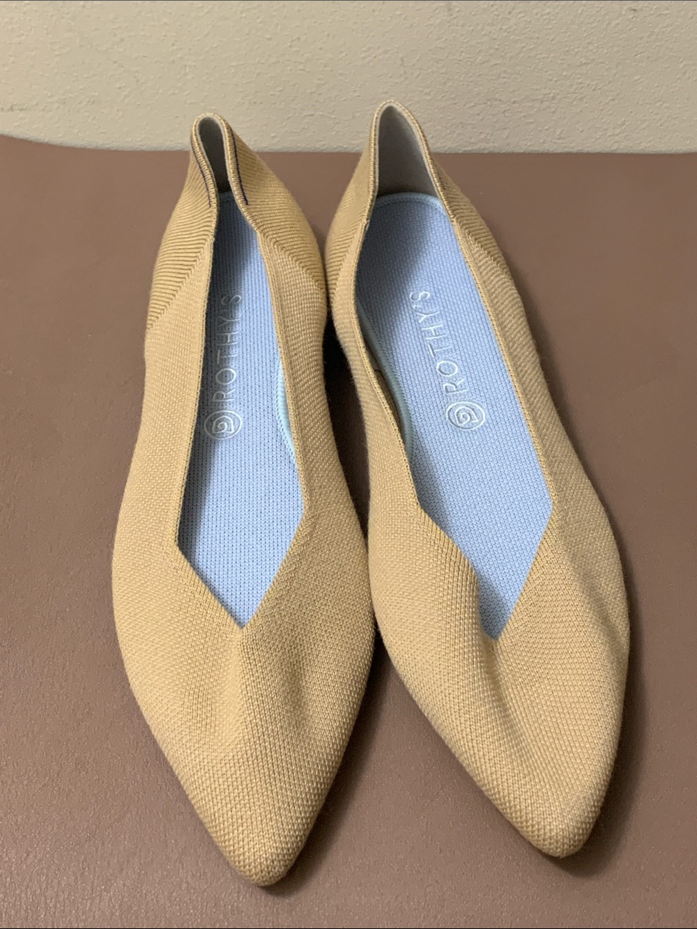 Rothy's Women's Size 12.5 Point II Ballet Flats In Tan NWOB